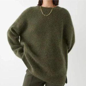& Other Stories Oversized Mohair Knit Sweater in Olive Green